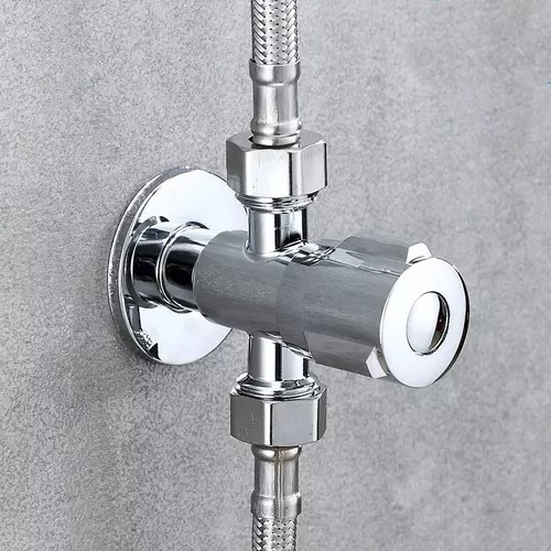 Llave Angular Doble 1/2 Acero Inoxidable 304