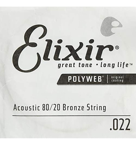 Elixir Strings Acoustic Guitar String Polyweb Coating .022