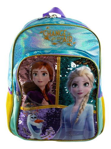 Mochila Escolar Primaria Disney Frozen 2 Color Morado/Aqua