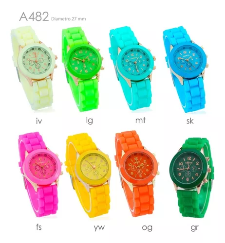 10 Relojes Lote Geneva Niña Silicon Mujer Moda Infantil A482