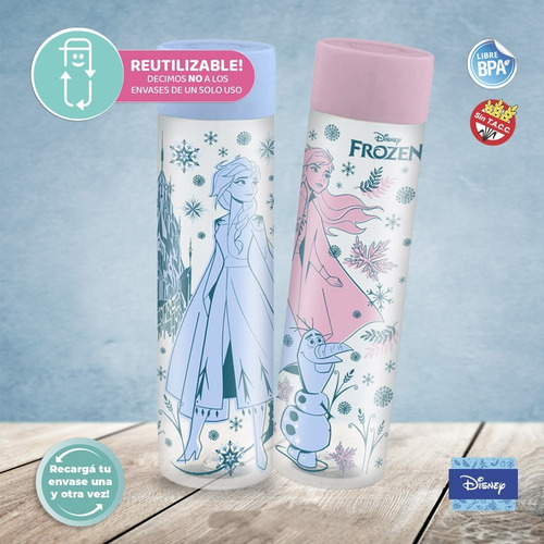 Imagen 3 de 7 de 2 Botellas Infantil Agua Disney Original Princesas Frozen