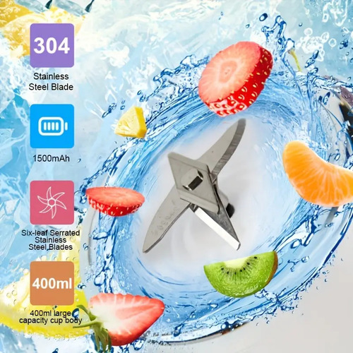 Batidora Licuadora Juguera Portátil Usb Recargable 400ml