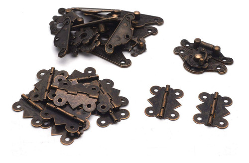 Antrader 6 Sets Furniture Hasp Latch Antique Style Lock Dec