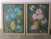 Comprar 2 Quadros Cid Serra Negra - Flores Óleo Sobre Eucatex