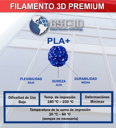 Filamento Pla Impresora 3d * G S T * 1,75mm 320mt X1 Kg Gst