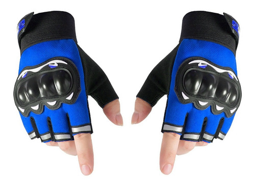 Guantes Medio Dedo Urbano Con Proteccion Motos Bicicleta 