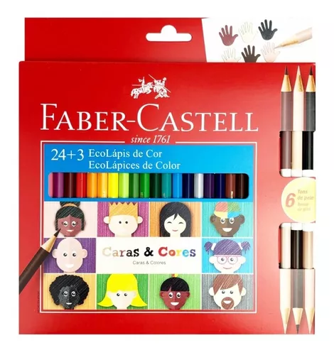 Lápices De Colores Faber Castell Caras & Colores Caja 12+3 Colores