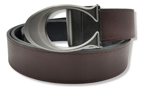 Cinturon Coach Doble Vista Reversible Hombre Mujer Unisex Color Troquelado Diseño De La Tela Hebilla C Talla G (125cm)