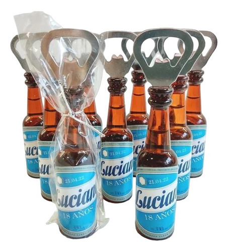 10 Souvenir Destapador Mini Botella Replica Cerveza Fernet