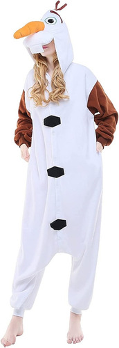 Disfraz Pijama Mameluco Mono De Nieve Olaf Frozen Adultos