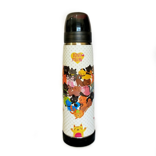Termo Acero Inoxidable Lumilagro Luminox 1 Litro Gatitos