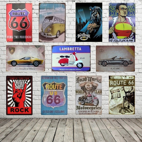 Imagen 9 de 10 de Decoración Placa De Metal Retro Vintage Bar, Negocios 30x20