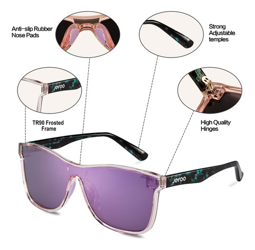 Jefoo Gafas De Sol Polarizadas Hombres Gafas De Sol Espejada