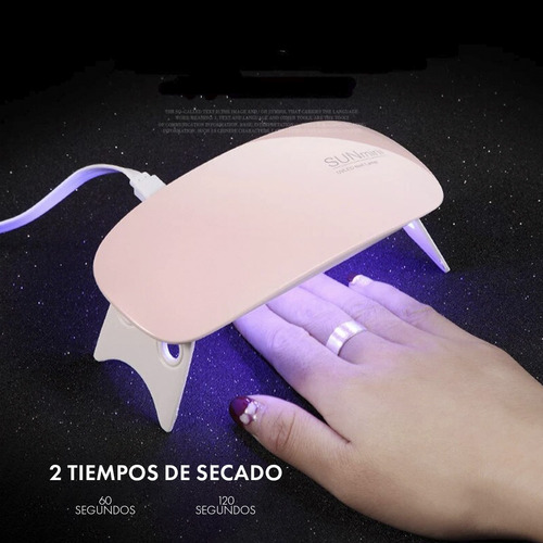 Imagen 6 de 10 de Mini Cabina Uñas Secador 6w Led Uv Esculpidas Gelidificadas