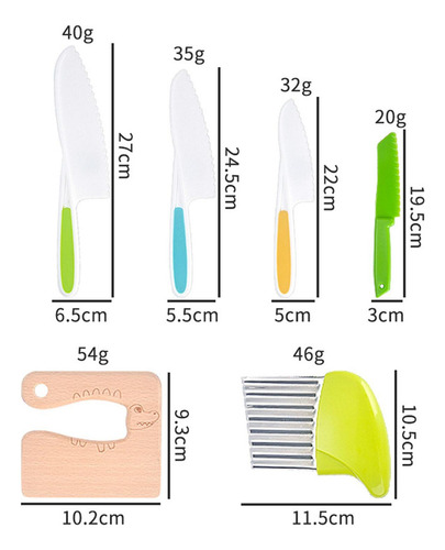 // Juego De Cuchillos Para Niños, Juego De Utensilios 8