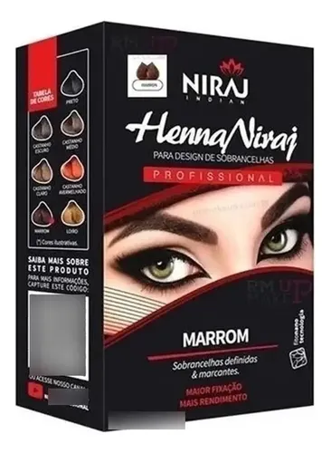 Kit Henna Sobrancelha Pele E Pelo Niraj Cor Marron 4g+20ml