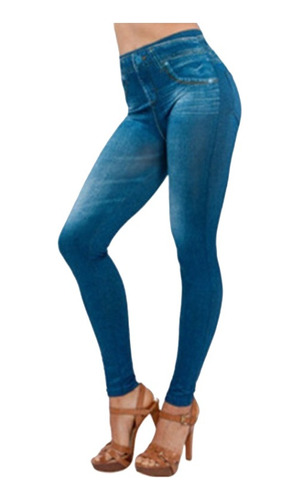 Leggins Tipo Jeans Mujer Pantalones De Mezclilla Mujer