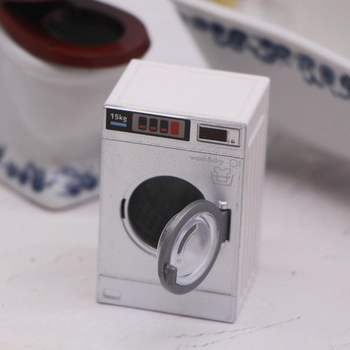 4 Lavadora Para Casa De Muñecas 1: 12, Minimuebles Para