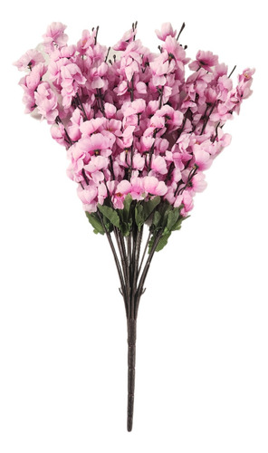 24pz Rama De Cerezo Durazno Flor 36 Varas Artificial 70cm Morado Con Blanco