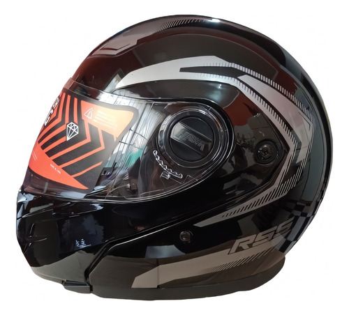 Casco Modular Hawk Rs5 Vector Negro Brillante