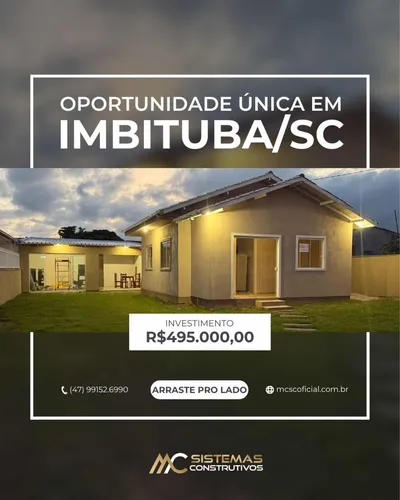 Casa Na Praia, Santa Catarina 2 Dormitórios Imbitiba Sc