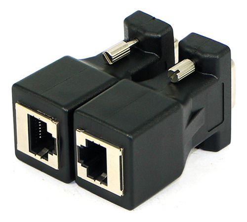 1 Par De Extensores Vga Macho Y Hembra A Red Lan Rj45 Cat5 D