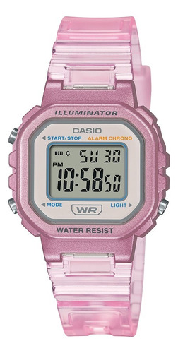 Reloj Casio La-20whs-4a Mujer Vintage Transparente Rosa