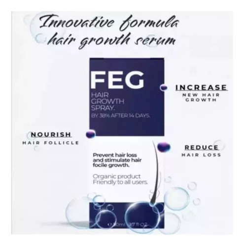 2×spray Para El Crecimiento Del Cabello Feg 50 Ml Aceite Car