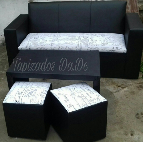 Sillón 3 Cuerpos Con Mesa Y Puff
