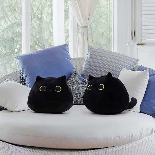 Almofada Pelúcia De Gato Preto, Almofada De Sofá Com Design