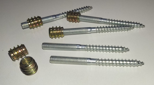 Pack Tuerca Inserto M6 X 12 Mm + Perno - Tornillo 6 X 60 Mm