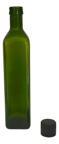 Botella Cuadrada Aceitera Verde 500 Ml C/tapa  (12pzs)