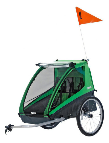 Bike Trailer Para 2 Crianças Thule Cadence Cor Verde