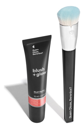Combo Blush Líquido Rosa Rosalix 15 Ml + Pincel Super Denso