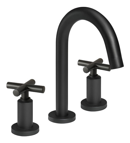 Griferia Lavatorio Aqualaf Aqua Black Cruz 88010 Mesada Baño Metal Mate