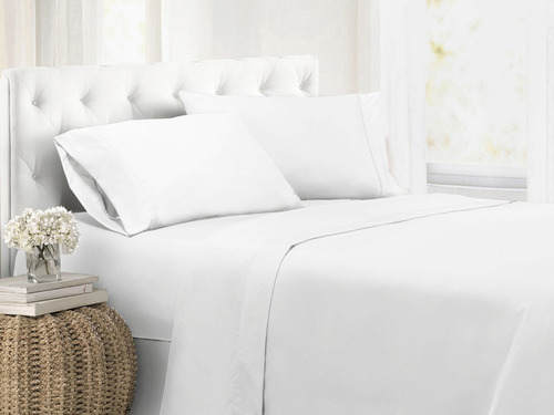 Imagen 3 de 7 de Juego De Sabanas Soft Queen Size Tacto Suave Color Blanco