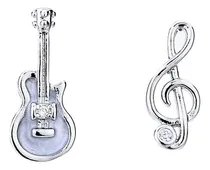 Comprar Bg&wling Pendientes De Plata De Ley 925 Con Notas Musicales 