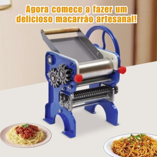 Maquina De Fazer Macarrão Manual 2 Tamanhos Cortar Espaguete