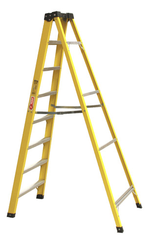 Escalera Plegable Fibra De Vidrio 209 Cm 150 Kg 8 Peldaños