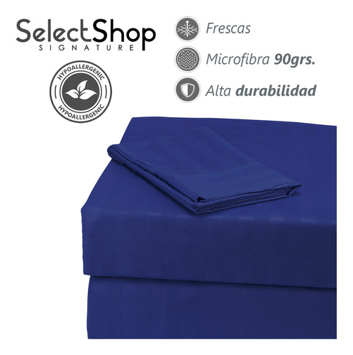 Juego De Sabanas Individual 2,800 Hilos Egipcian Premium Color Navy blue