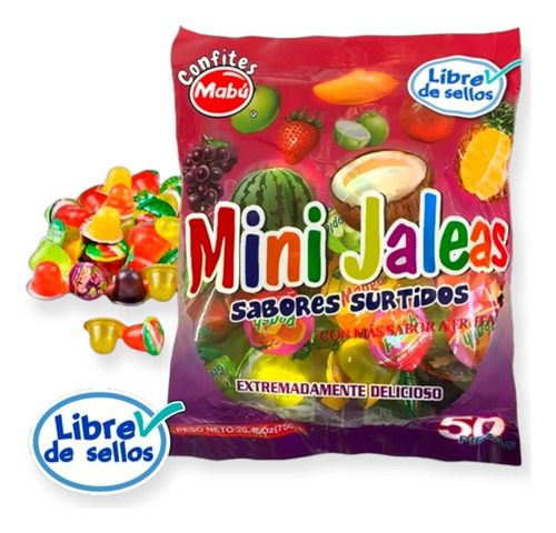 Bolsa Mini Jalea Sabores Frutales (50 Unidades)