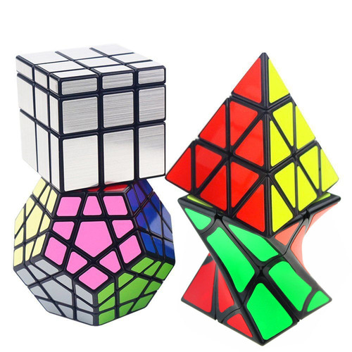 Conjunto De 4 Cubo Mágico Pirámide Oblicua Megaminx Espejo G