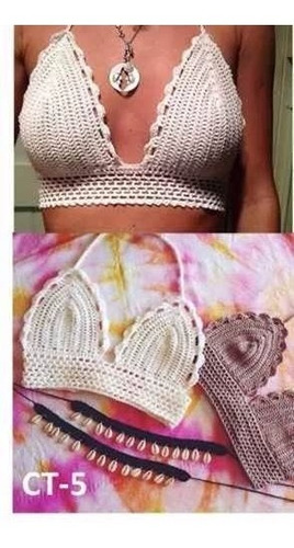 Imagen 7 de 9 de Trajes De Baños Crop Top Faldas Shorts Pareos Tejidos