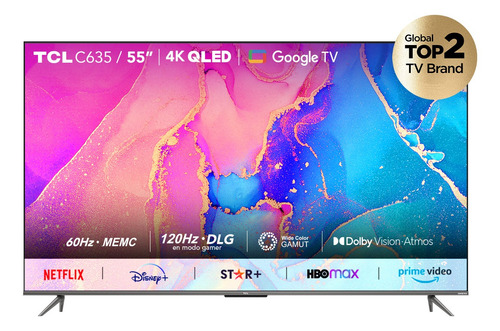 Qled 55 Tcl 55c635 4k Hdr Smart Tv Google Tv