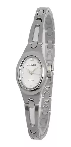 Relógio Magnum Feminino Mini Prata Retangular - MSTIME RELÓGIOS