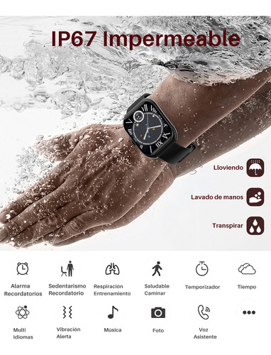 Reloj Inteligente Mujer Hombre Asistente De Voz Smartwatches Pantalla Curva De 2,01 Reloj Inteligente Señora Caballero Deportes Jioye Waier Negro Negro Negro