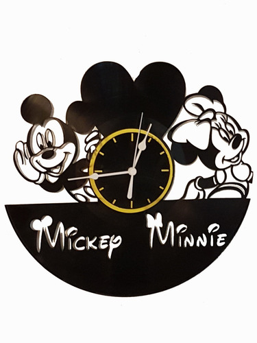 Reloj De Pared Decorativo Acetato De Vinilo  Mickey Minnie 