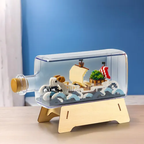 Hi-reeke Going Merry Ship In A Bottle - Juego De Microbloque