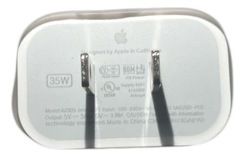 Cargador Apple 35w Cubo Usb-c Para iPhone