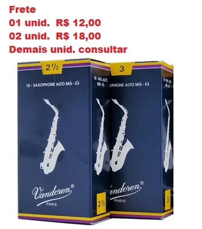 Palheta Vandoren Sax Alto - Tamanho 3 Frete Único!